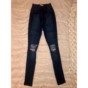 Vibrant High Waist Distressed Skinny Jeans